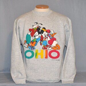 Vintage Disney Ohio Sweatshirt Size Large Mickey Minnie Donald & Goofy